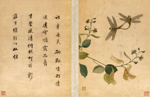 《扁豆蜻蜓圖》,顧繡宋元名跡之七，上海顧繡，上海刺繡名作